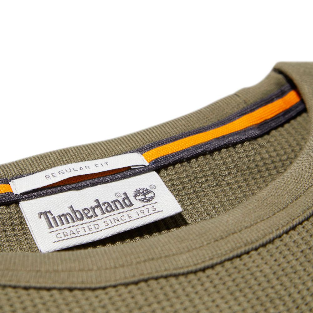 Camasi Timberland Barbati Masline Verzi - Wharf River Waffle-Knit Crewneck - Romania - QGNMPL417